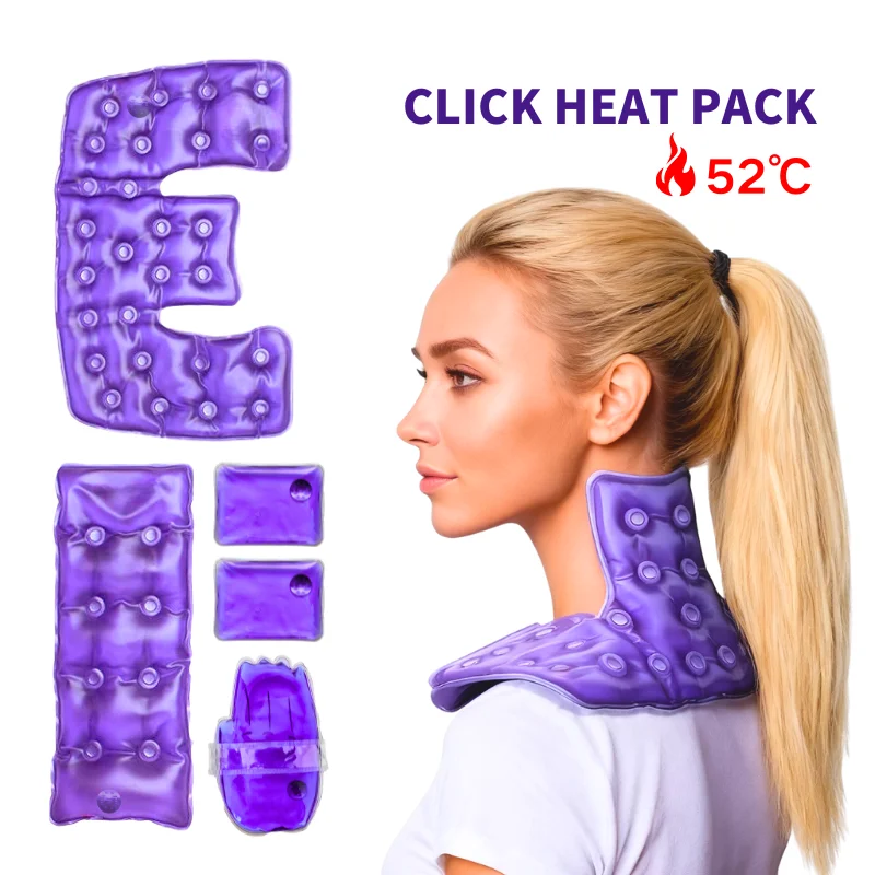 Click Hot Packs Magic Click Heat Pack Reusable Heat Pack for Neck Shoulder Back Knee Hand Foot PVC Gel Hot Heat Pad PAIN RELIEF