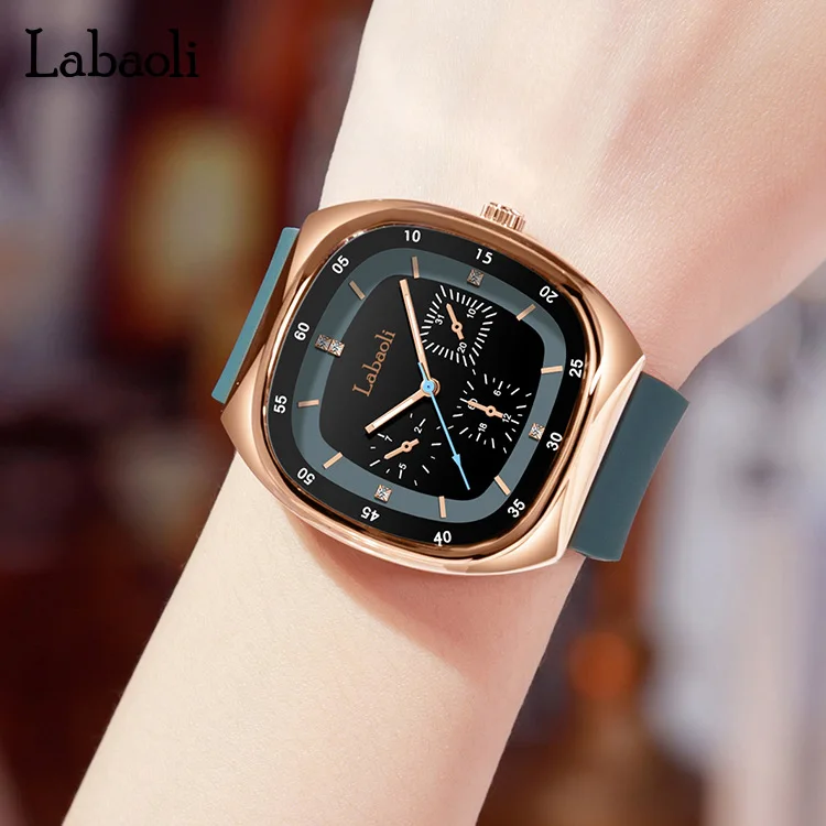 LABAOLI Top Brand Women's Watch Quartz Leather Strap Square Big Dial  Watches for Women Luxury Casual Waterproof Wristwatch Reloj