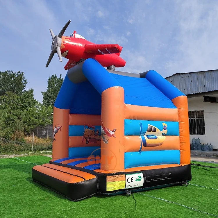EN14960 Airplane Commercial Grade Pvc Inflatatable Bounce House Jumping Castle for Kids