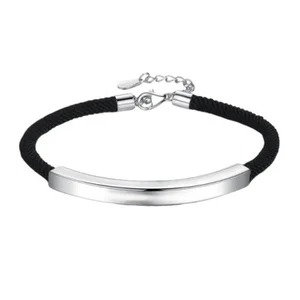 Fashionable Unique Unisex Leather Bracelet Silver Color Brass Leather Bracelet Custom