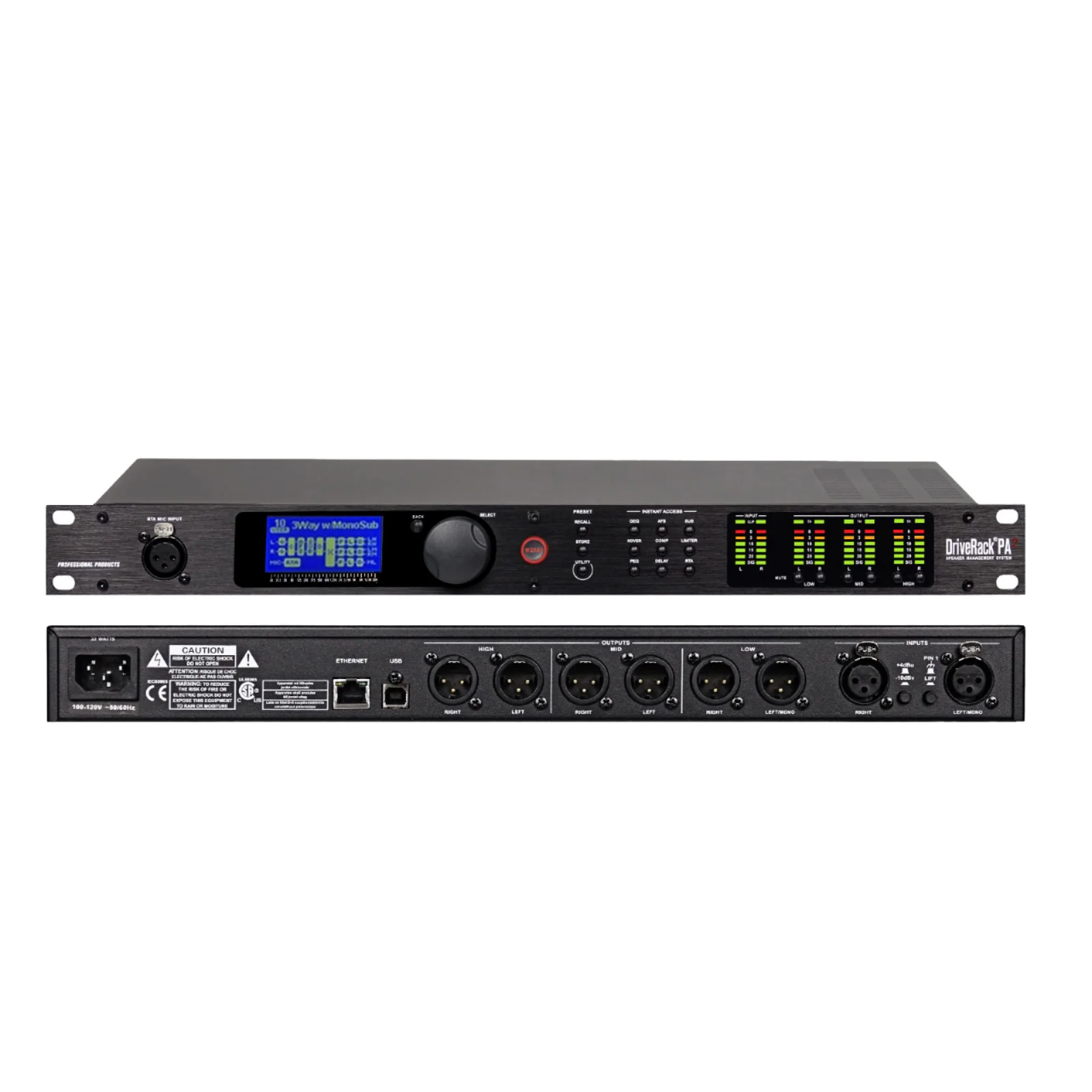 PA2 DriveRack Professional Digital DSP Audio Processor Metal Speaker ...