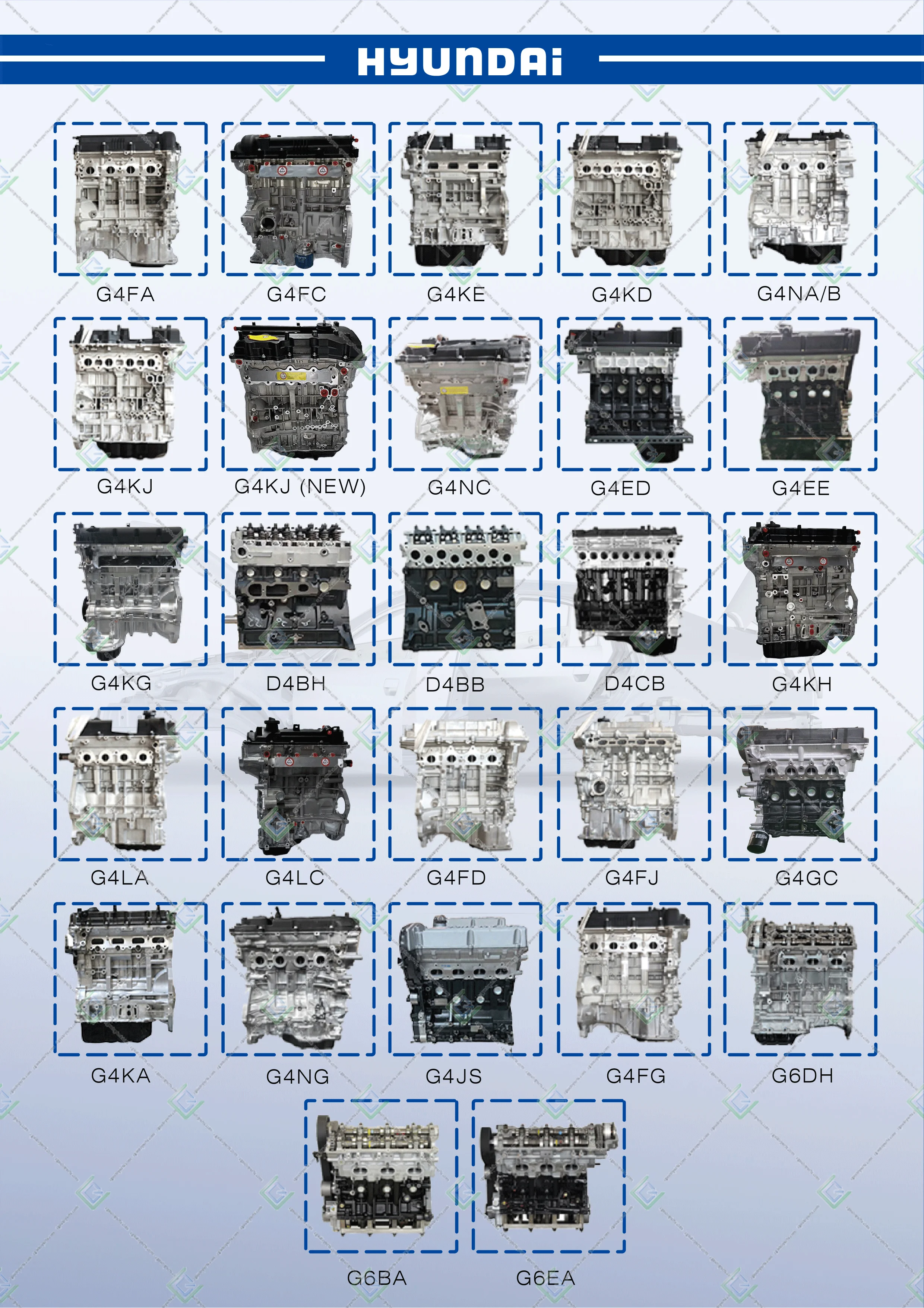 Newpars Auto Parts Engine G6DA Long Block Motor G6DC G6DF G6DH G6DA Motor for Kia Carnival/Sedona