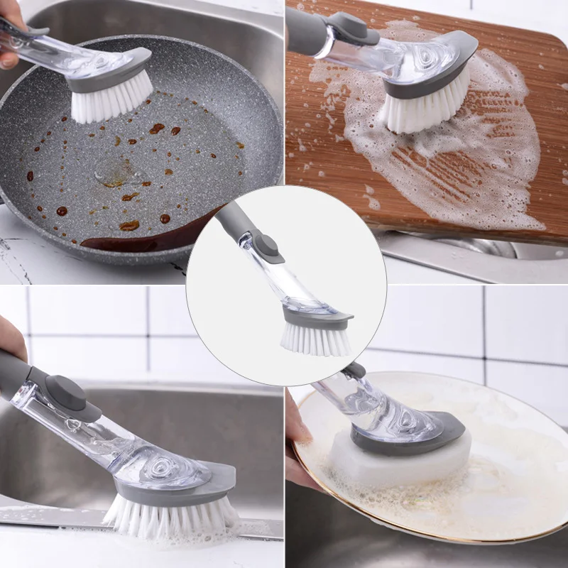 Kitchen Cleaning Tools, Long Handle Dish Brush, Liquid Soap