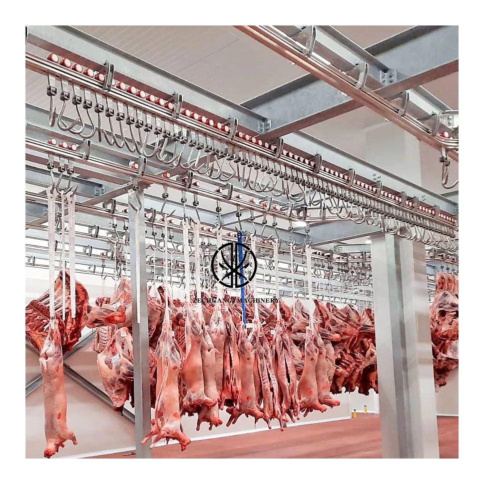 Professional Manufacture Double Track Sheep Processing Abattoir Plant Cold Room Track For Goat Slaughtering Equipment