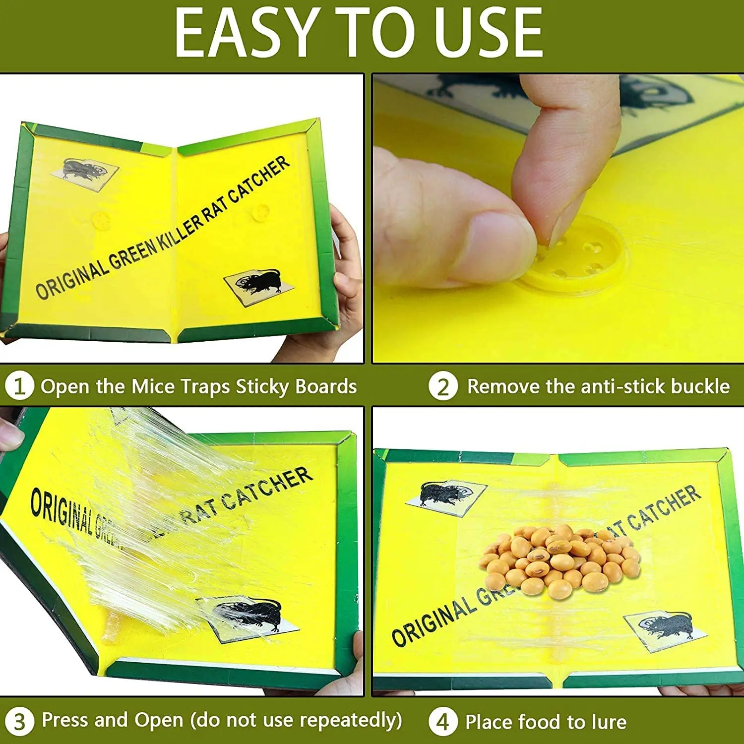 Large Mouse Glue Traps With Enhanced Stickiness Rat Mouse Traps Flying Snake Mouse Traps Sticky Pad Board