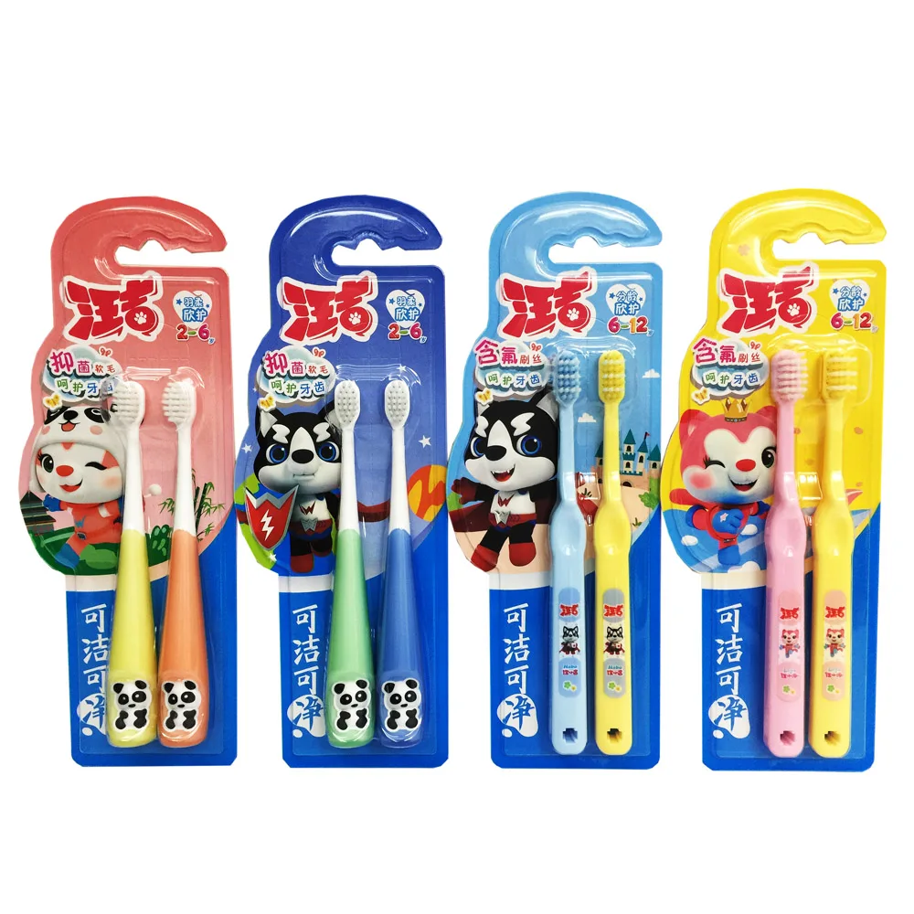 Лучшая От 3 до 6 лет детская зубная щетка Детская мультяшная панда зубная щетка для детского использования
