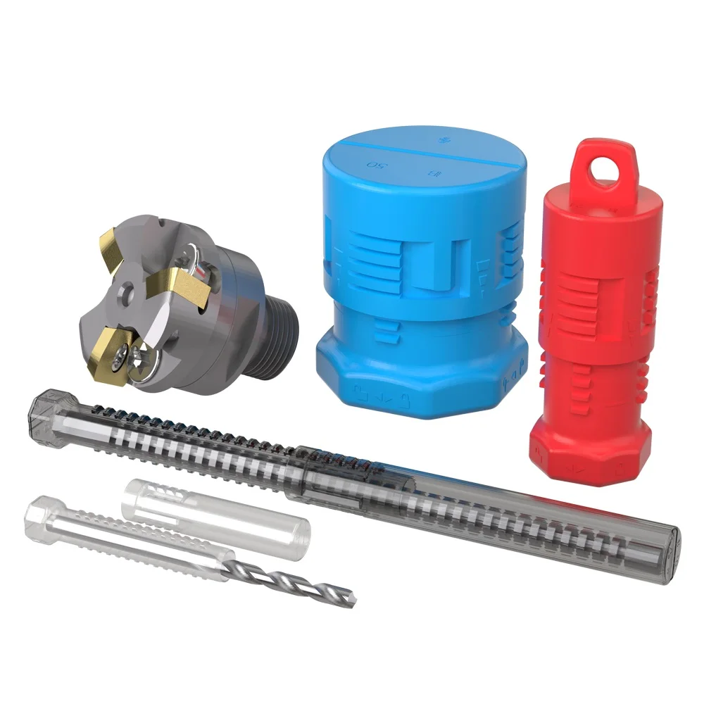 Transparent Big Diameter Cnc Tools  Twistpack Ratchet Length Drill Bit Round Telescopic Plastic Packaging Tubes