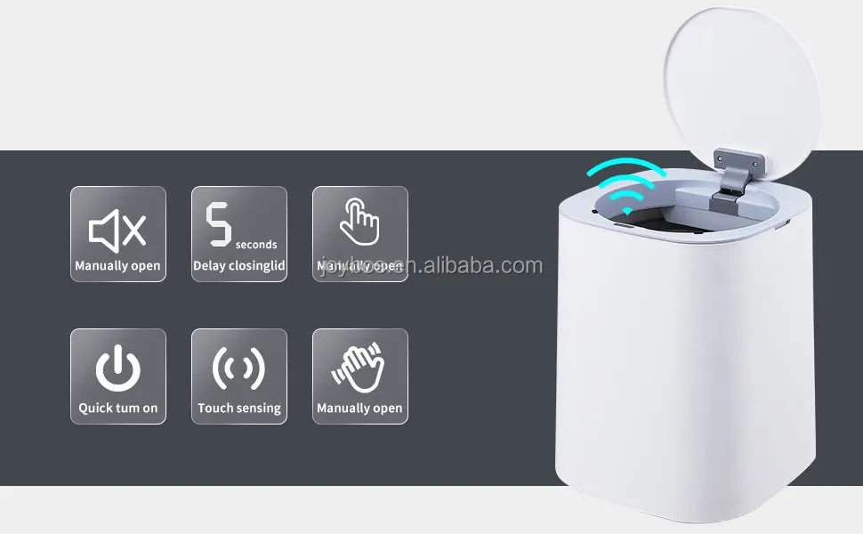 Joybos Motion Sensor Waste Bin Garbage Can With Smart Lid 4.5 Gallon Large Capacity Touchless
