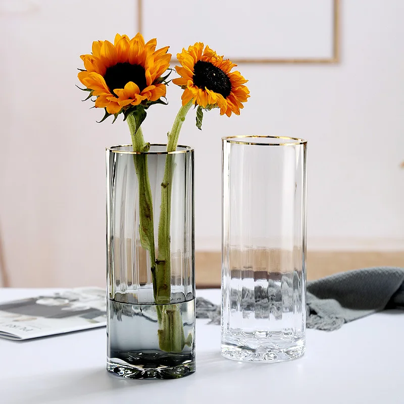 2 Vasi Da Parete In Vetro Geometrici, Forma Piramide, Color Oro, Per Fiori Secchi O Idroponici, Decorazione Casa - 2