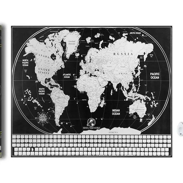 Silver Foil Scratch Off Map Of The World - Black Scratch Off World Map  Poster With Tube,World Outlined - Buy Scratch Off Map Poster,Scratch Off  Travel Map,Travel Scratch Off Map Product on