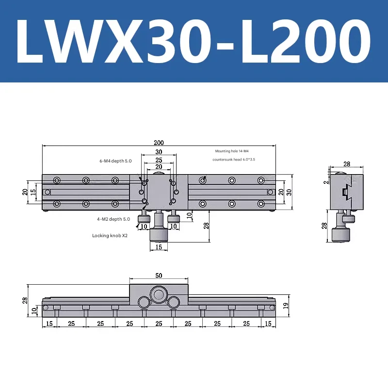 XDTLS80/100/150/200 Milling Manual Slot Translation Stage X-Axis Long Stroke E-EIM01 Precision Sliding Table Add More Brand 1 supplier