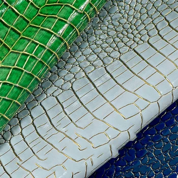 Custom PVC Leather Fabric Synthetic Printed Crocodile Skin Faux for Bag Upholstery