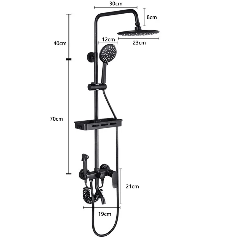 2023 New Bathroom Wall Mounted Luxury Brass Body Rainfall Steam Shower
