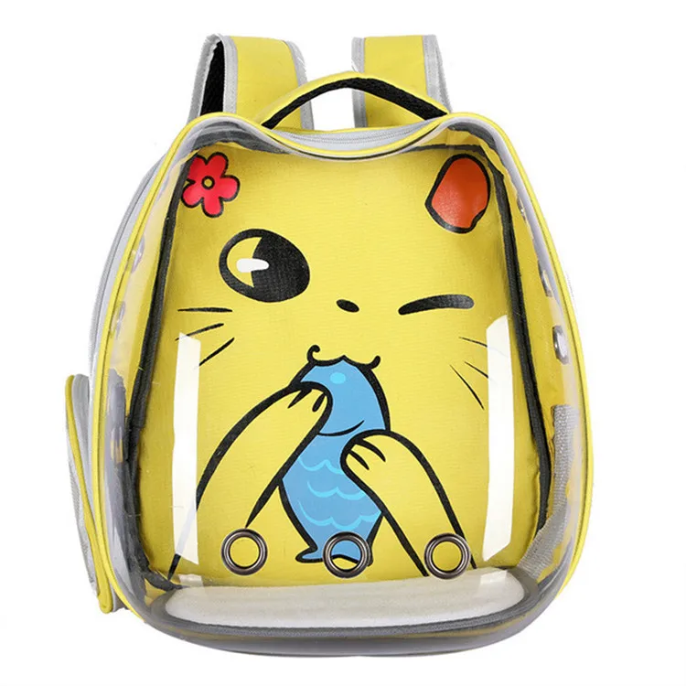 Factory Supply Cat Backpack Large Space Stylish Cat Capsule Transparent Bag High Quality Pets Carrier Portable Bags Kitten