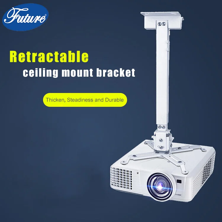 Universal Projector Ceiling Mount - Adjustable Height Up To 25.5 Inches With Tilt & Swivel