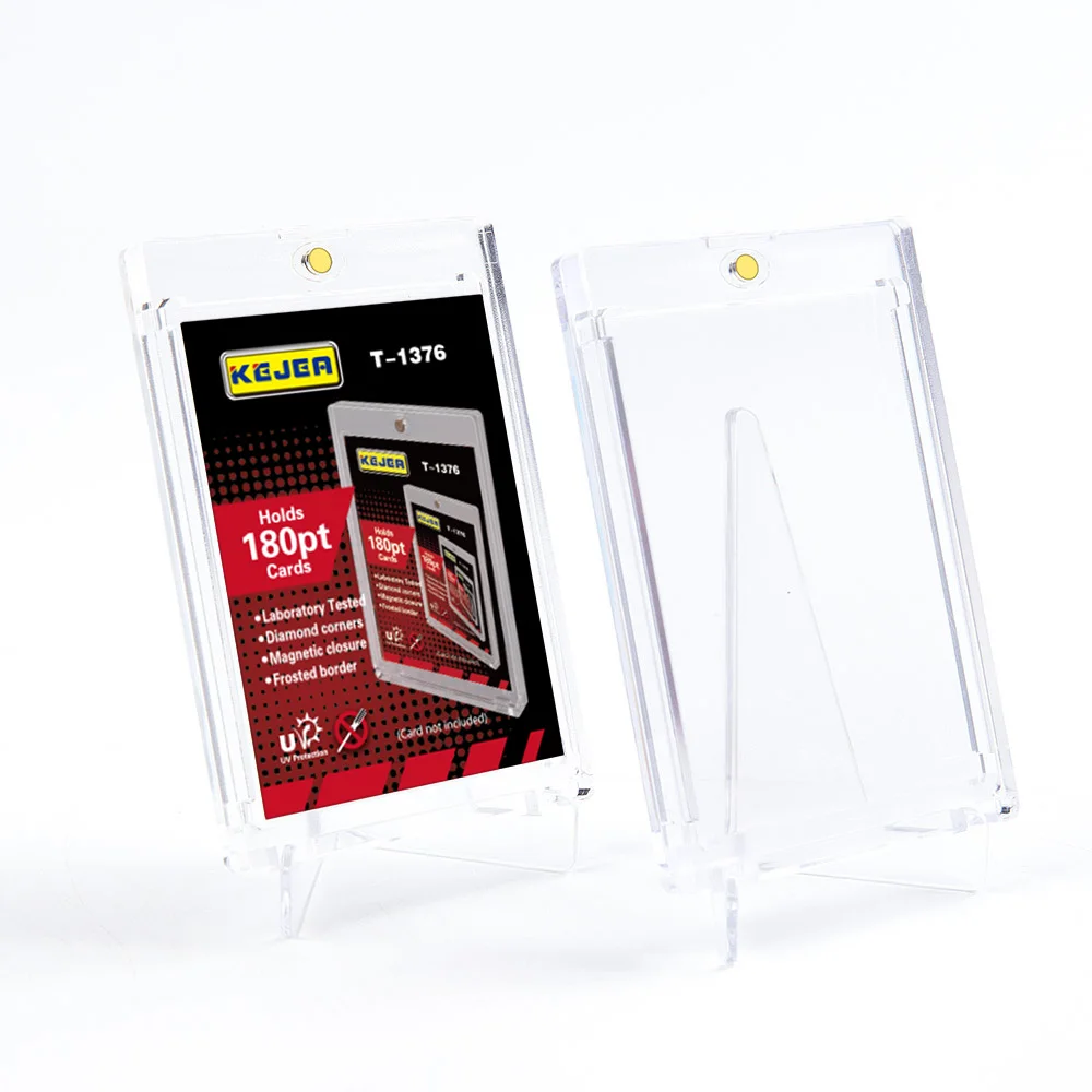 UV Protection 180 PT Magnetic Closure Acrylic Card Holder Magnet Loaders  Acrylic Card Sleeves Magnetic Card Holder Case