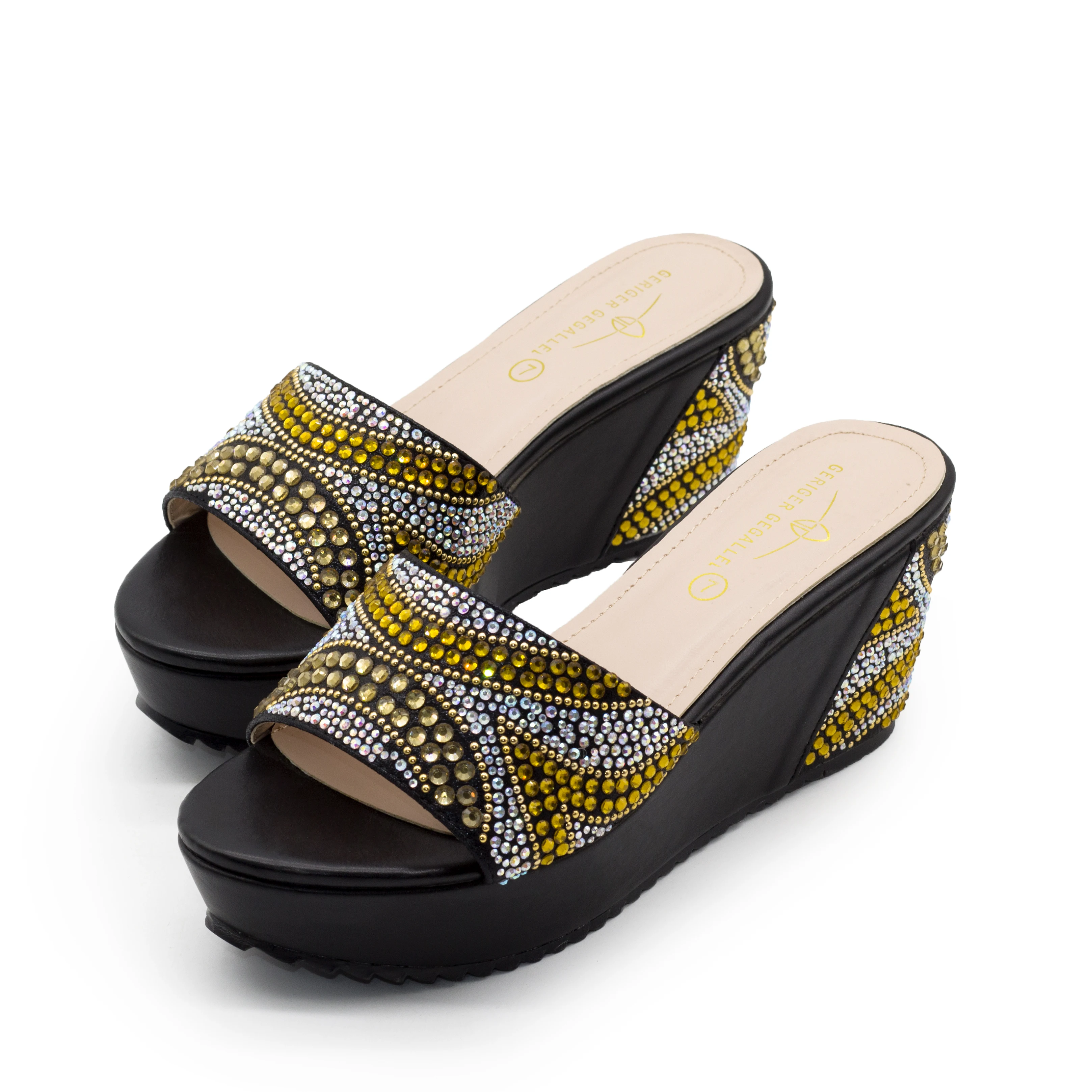 women slides rhinestone wedge shoes to match purse 177-18 party