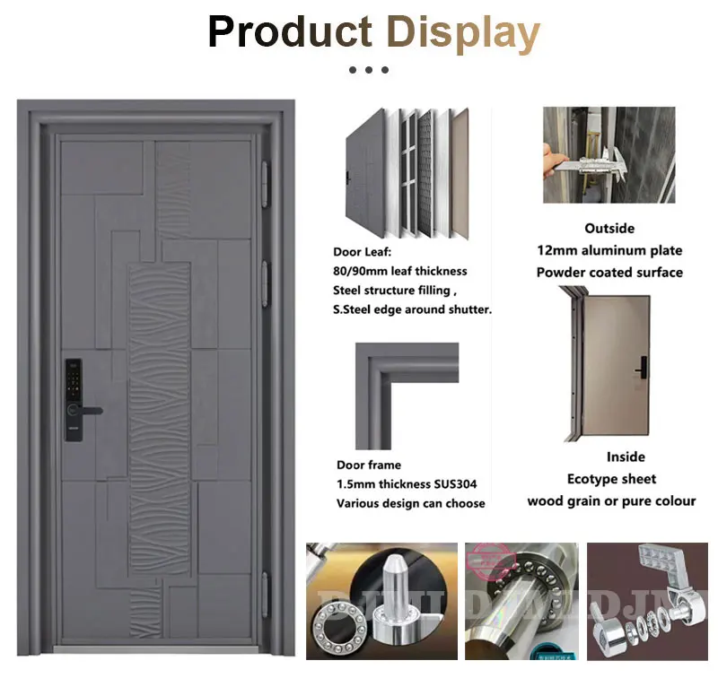 House Use Entrance Security Steel Door Stainless Steel Blast Resistant