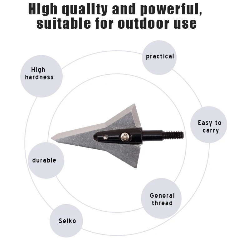 Stainless Steel Right Wing Single Bevel Broadheads Expandable Hunting