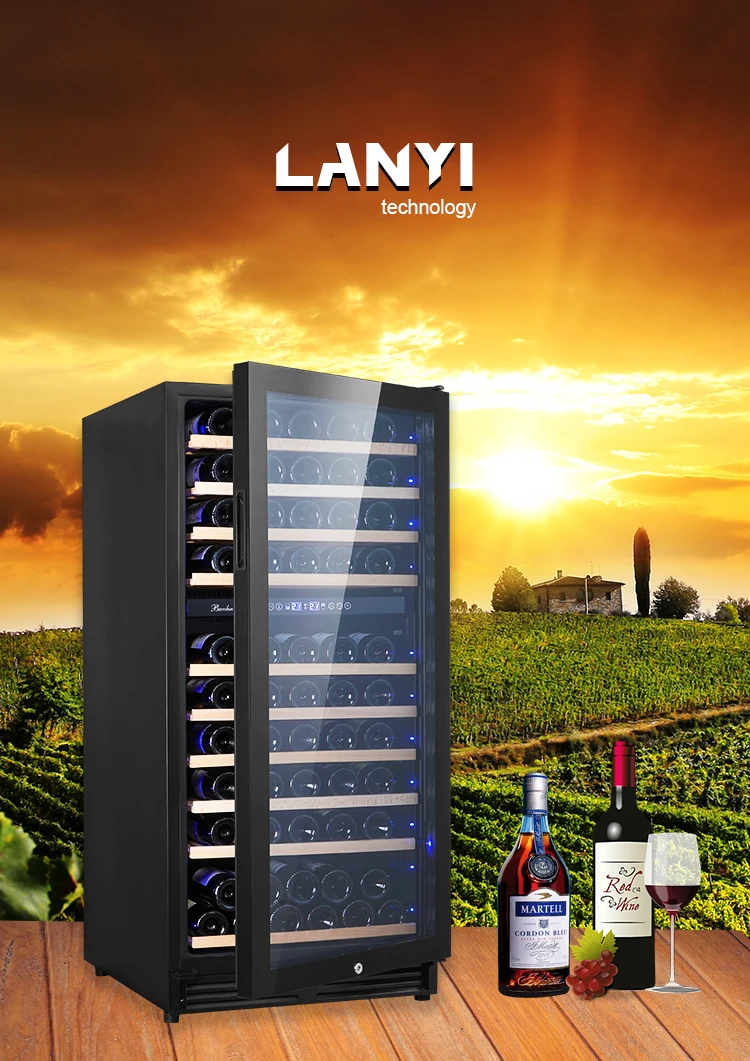 Commercial 110 Bottles Wine Fridge Compressor Beer And Wine
