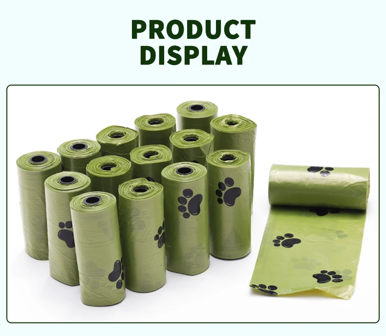 Custom Print Logo Pet Poop Waste Disposal Bag Ecofriendly Cornstarch