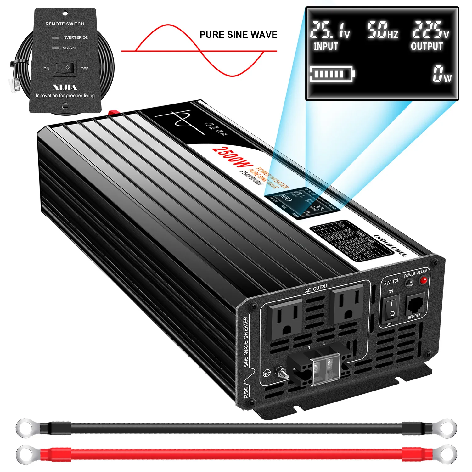 2500w 2500watt 2.5kw 2.5kva Dc 12v 24v 48v To 110v 120v 220v 230v Solar Power Inverter High Frequency Pure Wave Inverter - Buy Power Inverter Pure Sine Wave Inverter 2500w