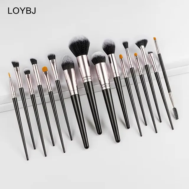 16pcs Professional Makeup Brush Set Soft Synthetic Hair Cosmetic Applicator Smudge Brush Beauty Make up Brushes with Travel Bag