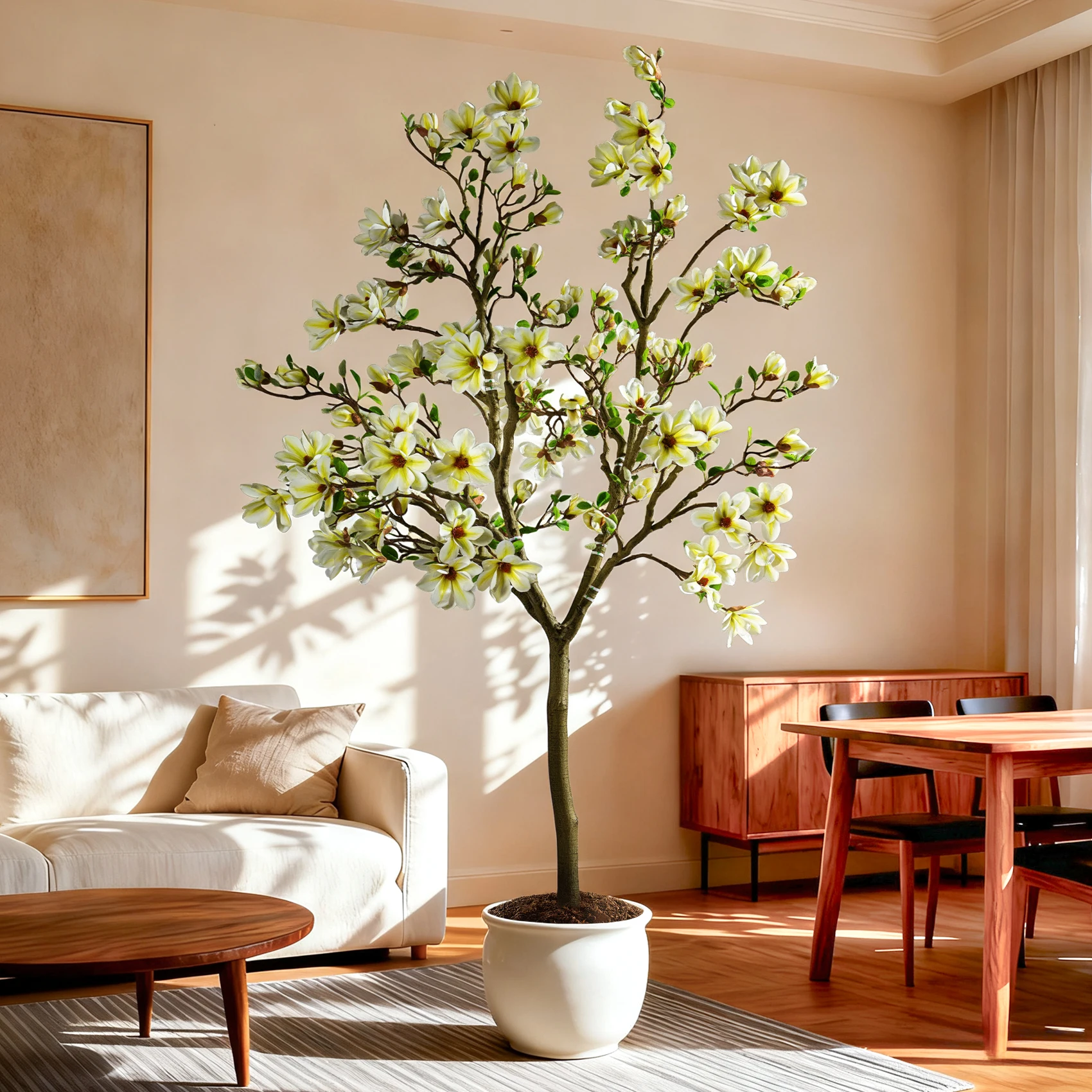 product plastic artificial magnolia tree shaped plant eco friendly high quality landscaper outdoor wedding stage flower decoration-19