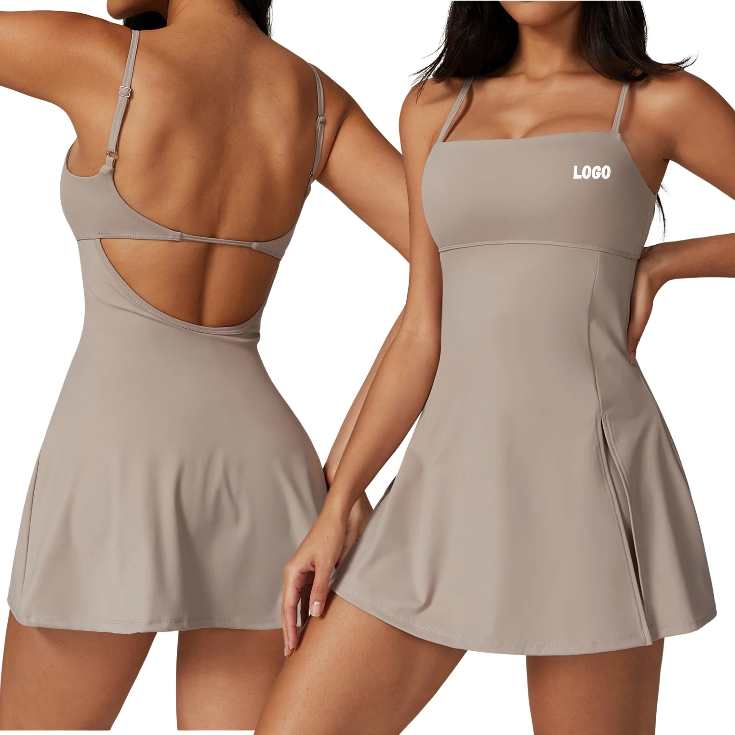 white and beige dress Lettie Mesh Maxi Dress