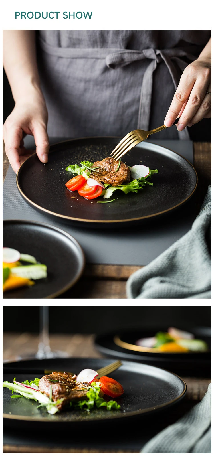 Wholesale Customized Ceramic Dinner Plate 6 8 9 10.5 Inch Round Matte