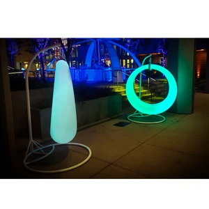 Modern Outdoor Garden Swing Chair for Adults Kids Illuminated Jhula Hanging Swing Set LED Light Garden Decorative Furniture