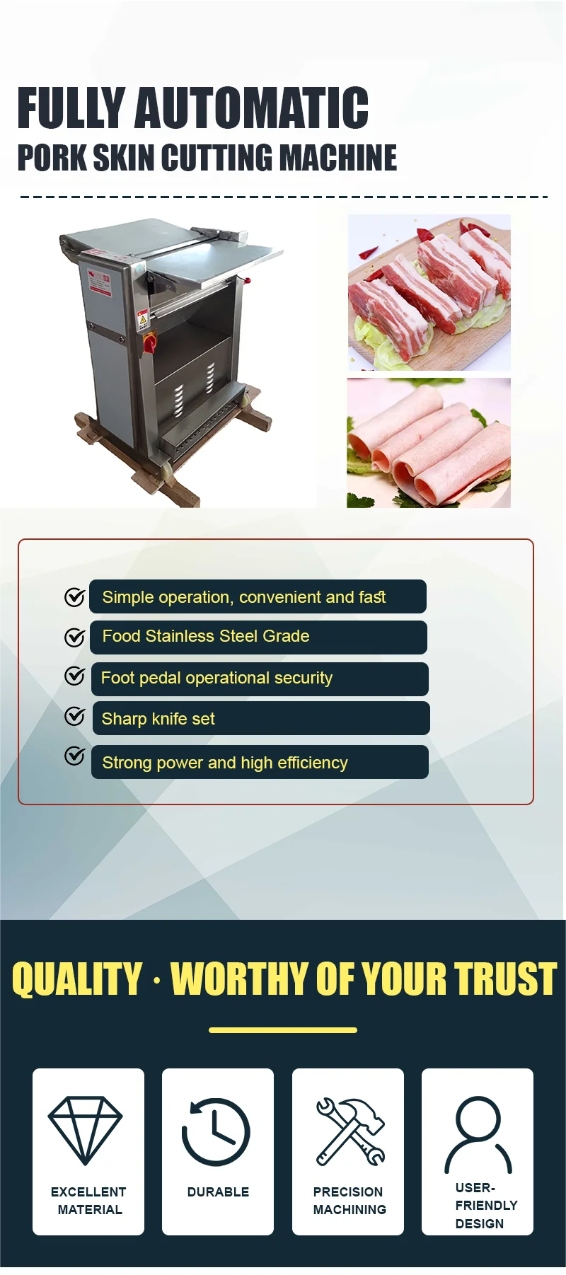 Pork Skin Cutting Machine Pork Skin Machine Pork Skin Peeler Machine