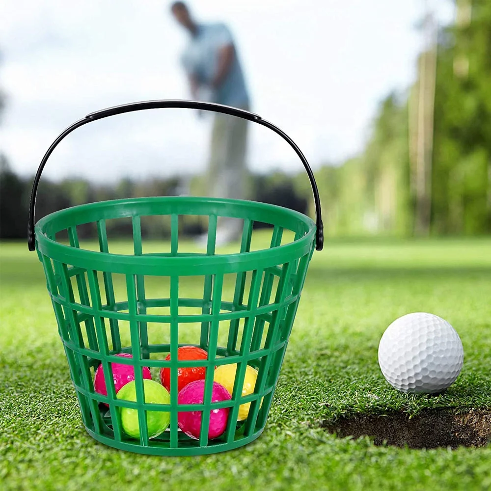 Golf Training Aids Range Item Golf Ball Holder Basket Metal Handle Iron