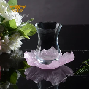 SAINT-VIEW Craft Crystal Coaster Sakura Cup Set Popular Flower Coasters Manufacturers