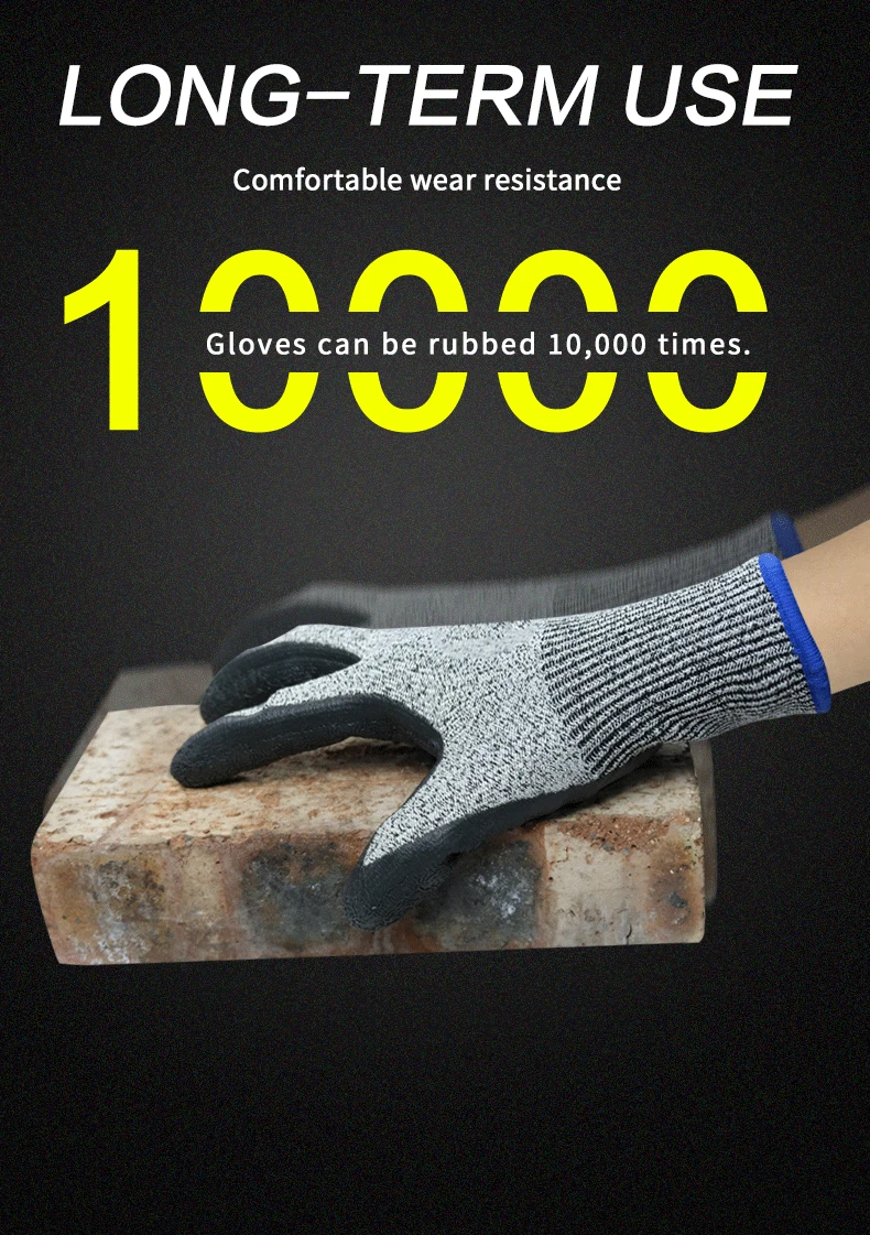 General Purpose Hand Gloves Latex Coated Protection Work Glove Anti Cut