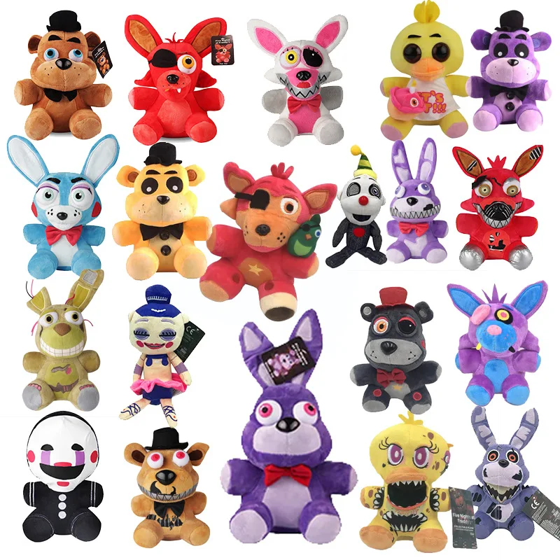 Anjinguang Five Ni-ghts At Fre-ddy'S Nightmare fnaf Plush,Foxy Bonnie  Phantom Foxy Mangle Springtrap Toy Bonnie Cute Animal PP Plush Stuffed  Dolls for