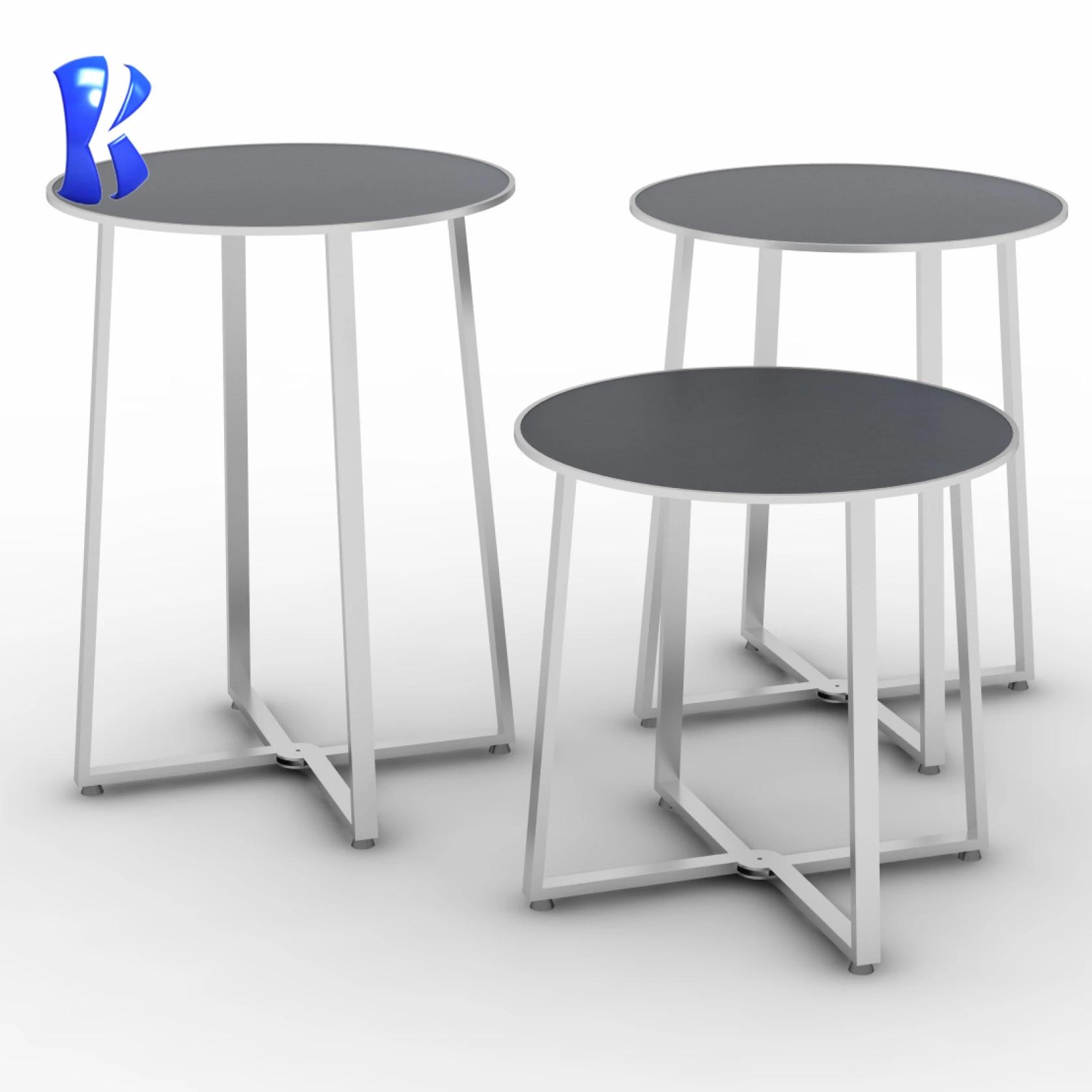 OKEY Party Foldable Buffet Table Round LED Cocktail Table