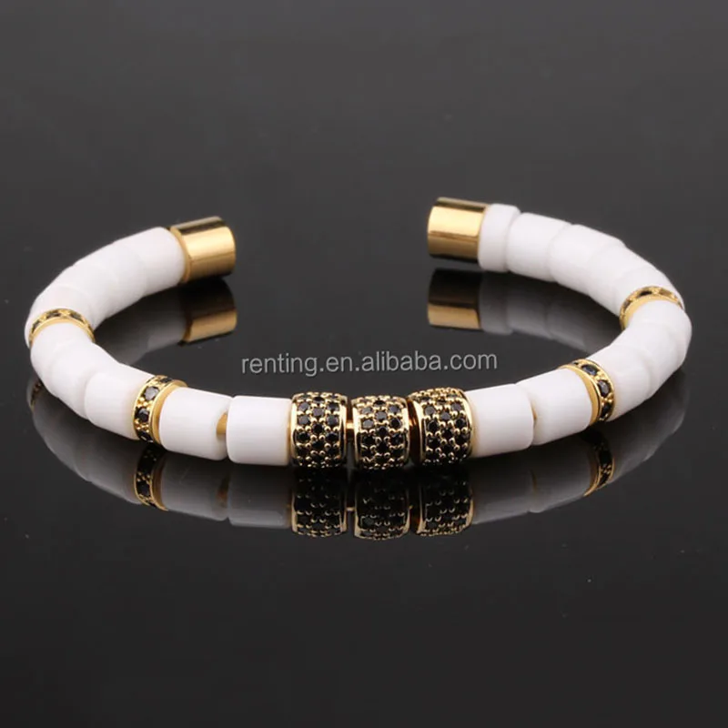 Anil Arjandas Bracelet Natural White Stone DIY Bangle