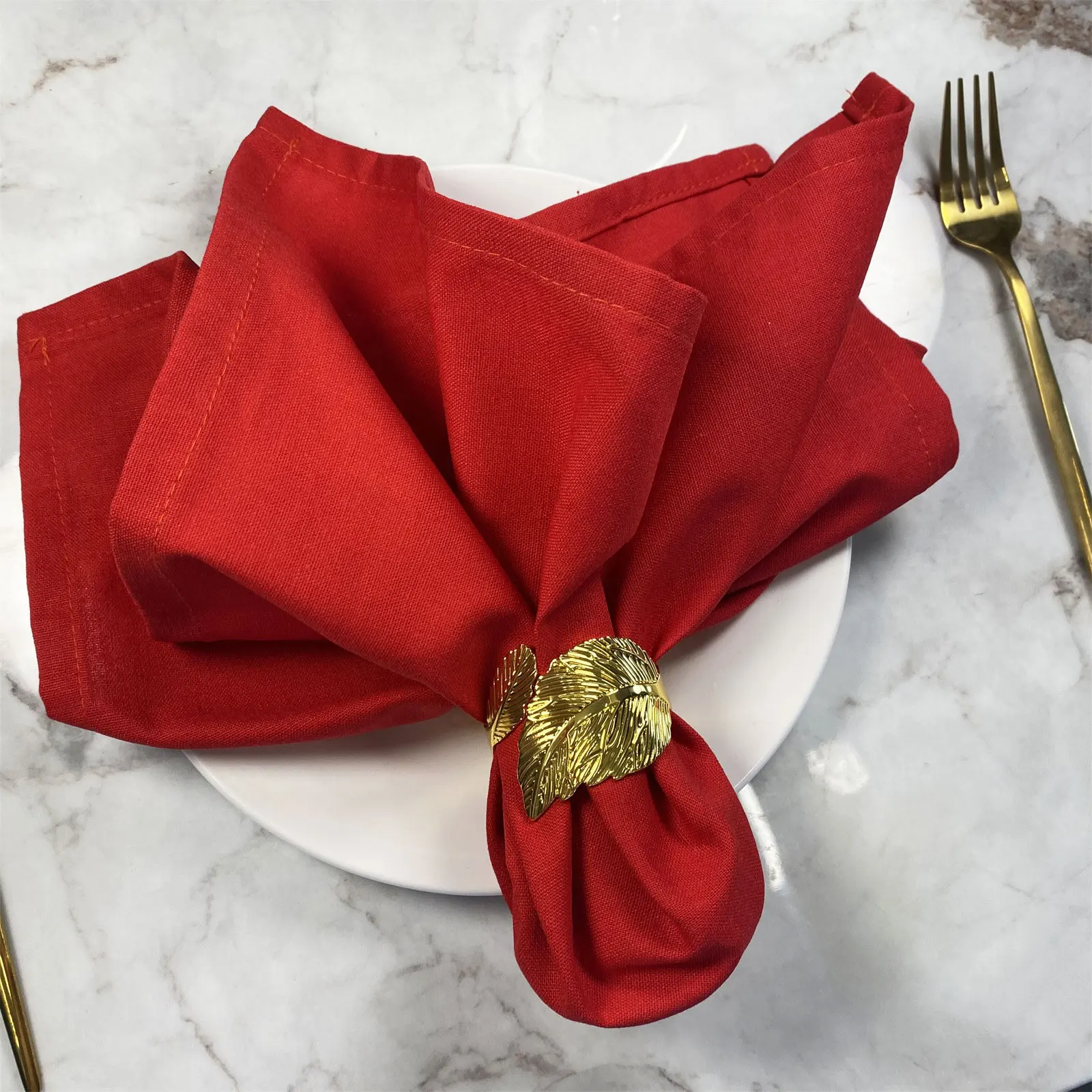 Luxury Dining Table Napkins Cloth For Wedding 16" Linen Cotton Blend Fabric Dinner Napkins