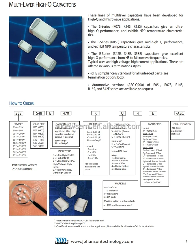 Hot sale Original 251R15S360JV4E Ceramic Capacitor Multilayer Ceramic 250V C0G 30ppm/Cel TC 0.000036uF Surface Mount 0805 CHIP