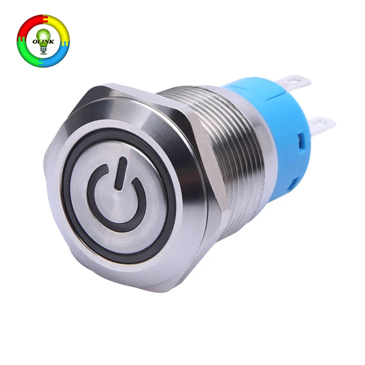 19mm Led Dual Color Illuminated 6 Pin Push Button Switch