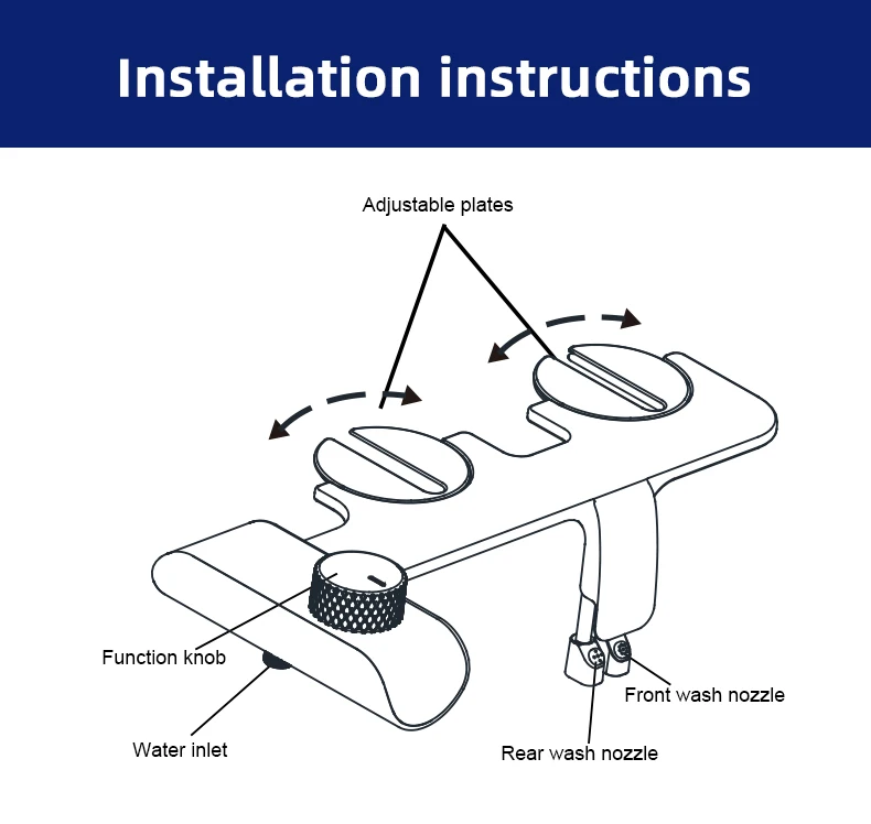 Bathroom Cold Bidet Ultra-slim Bidet Toilet Attachment Custom Non Electric Shattaf Nozzle Retractable Bidet Attachment supplier