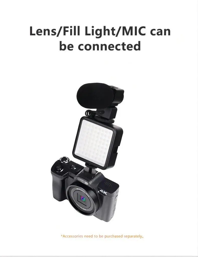 New Popular Touch Screen CMOS Sensor 16X Zoom Vlog 5K HD Photo Video ...
