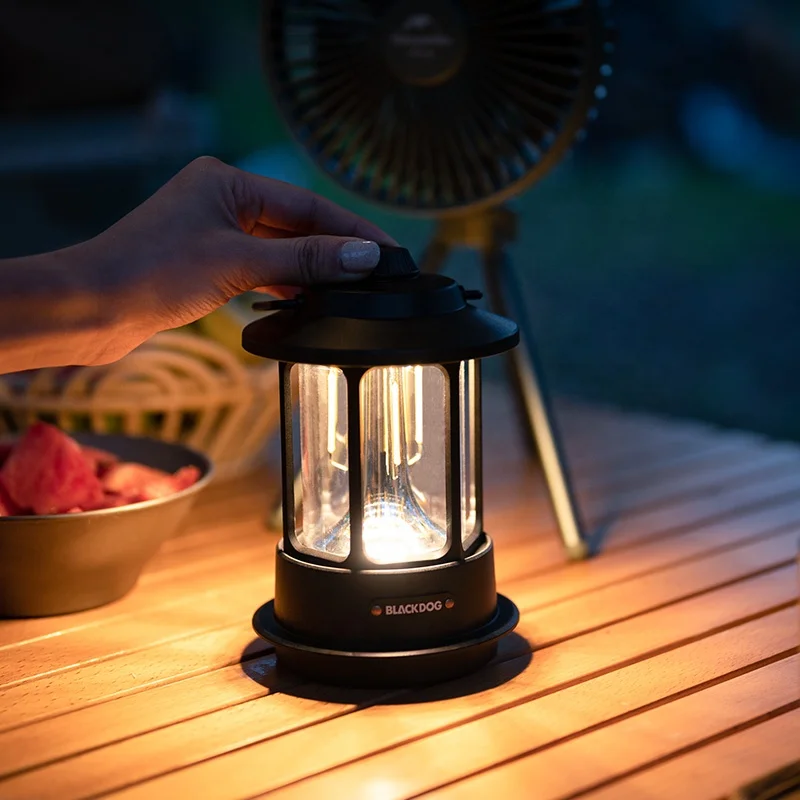 Blackdog outdoor camping essentials portable Atmosphere lamp laddningsbar Justerbar ljuskälla retro LED-lykta