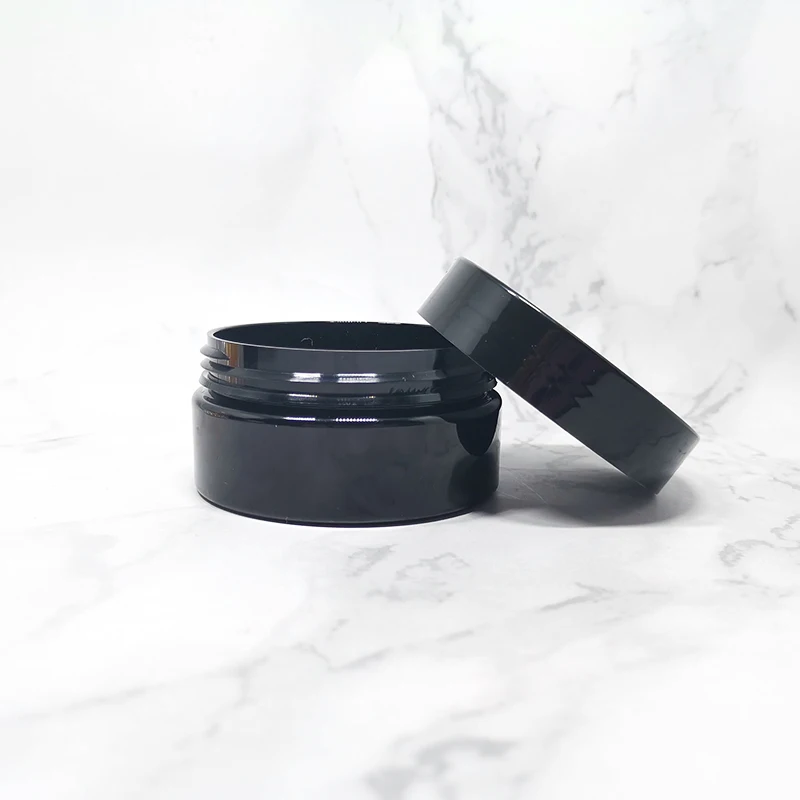 Hair care gel beeswax pomade container 150ml black plastic hair grease jars