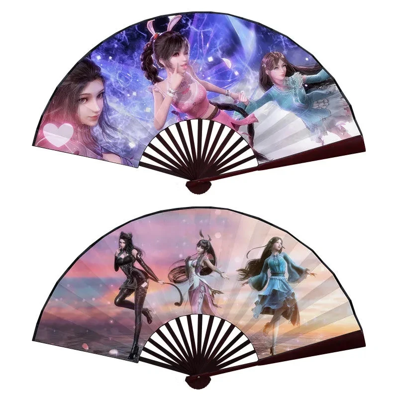 Оптовая продажа, бутик Vigreat, подарочные изделия из бамбука, поклонники ручной бумаги с принтом аниме на заказ