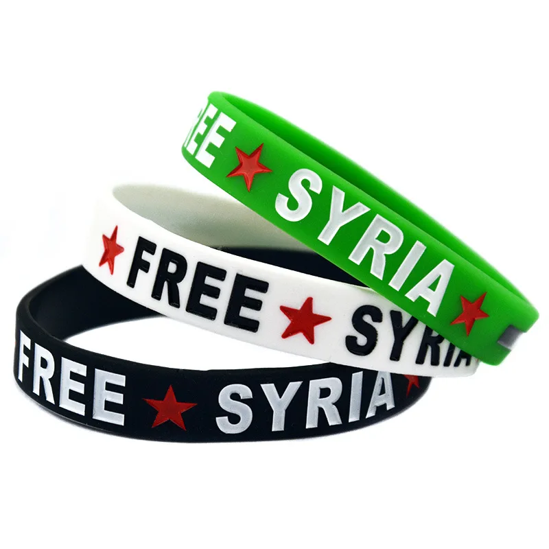 Factory Price Cheap Custom logo Debossed Ink Filled Free Syria Silicone Wristband Rubber Bracelet Free Design