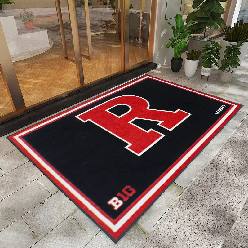 Printed Logo Floor Mat Clothing Industry Custom Design Welcome Brand Carpet Logo Washable Nylon Door Mat