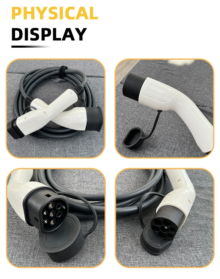 Black Spiral Ev Cable Worksbee Iec Type Ev Charging Connector For Male Type Socket