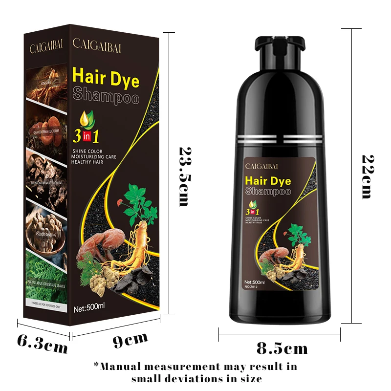 Dyeing Application Set No Side Effect Black 5 Minute Hair Color Shampoo Rose Red Black Organic Harmless Bottle Packing Hair Dye